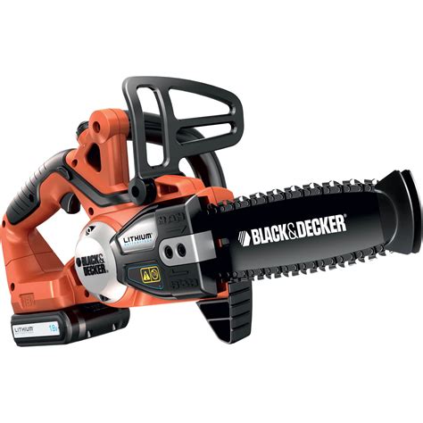 BLACK+DECKER 18 V Li-Ion 25 cm 2.0 Ah Chainsaw GKC1825L20-GB . The BLACK+DECKER 18 V Lithium Ion chainsaw is cordless, lightweight and ergonomically designed for user’s comfort of use. With an 18 V battery, it is ideal for logging, pruning, reducing windfall, preparing firewood and other general DIY maintenance tasks. 